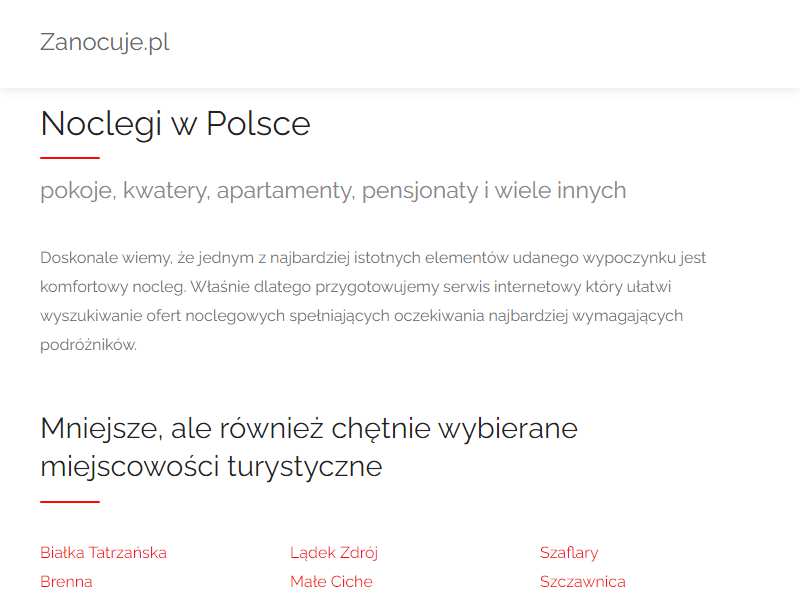 Zanocuje.pl - Noclegi