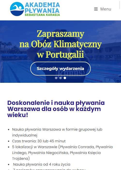 doskonalenie pływania mokotów